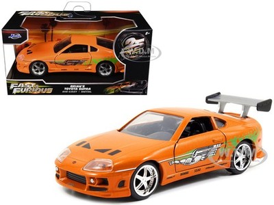 BRIAN'S TOYOTA SUPRA ORANGE FAST & FURIOUS 25 YEARS 1/32 DIECAST BY JADA 97345