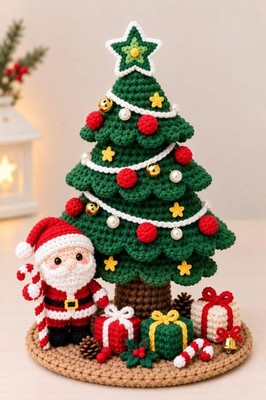 Christmas Tree Crochet Pattern PDF   Santa Gift Amigurumi Holiday DIY Tutorial