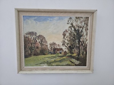 Claude Kitto Ölgemälde Impasto Landschaft Devon Künstler gerahmt