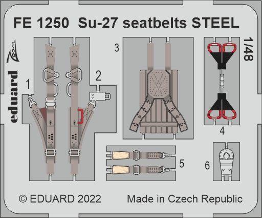 Eduard Accessories FE1250 - 1:48 Su-27 Seatbelts Steel For Great Wall Hobby -Neu-image