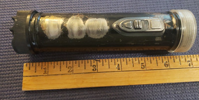 Vintage U.S.N. US Navy Permissible Electric Fulton Military Flashlight 7 3/4''