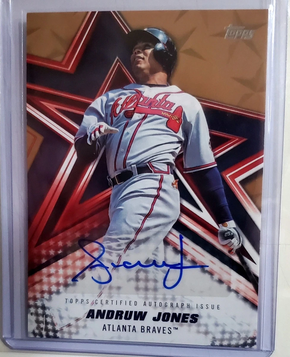 Topps Andruw Jones Baseball Autographed Sports Trading Cards