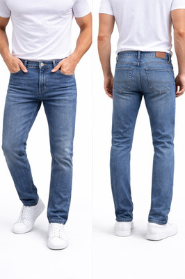Herren Jeans Stretch Slim Fit Flex Heavy Denim Hose Trouser UK Größen blau schwarz