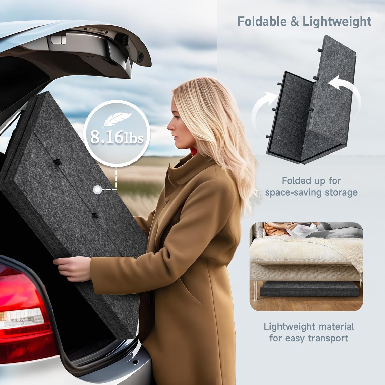 2000 Piece Foldable & Tilting Puzzle Board with 6 Colored Drawers & Cover, Light