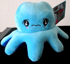 Kuscheltier Stofftier Octopus zum Wenden hell- und dunkelblau 20cm