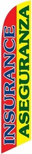 Insurance Aseguranza Feather Banner Swooper Flag - NO WIND REQUIRED -...