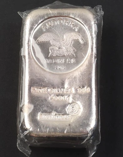 Silver Bar 1kg Coin Bar Andorra 2012 Umicore