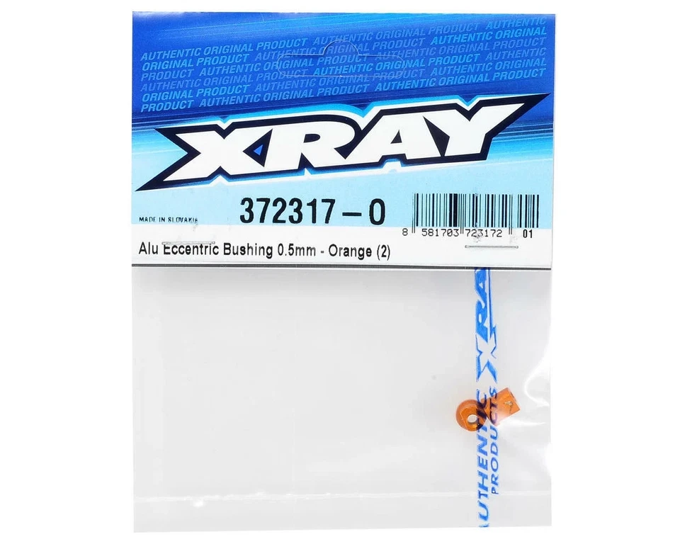 XRAY X10 & X12 US .05 mm Orange Aluminum Eccentric Bushing (2) 372332-0 - Image 2 of 2