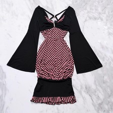 Princess 00's Border Mini Dress Dark Core Mori Girl Fairy Grunge 90s/00s Japan