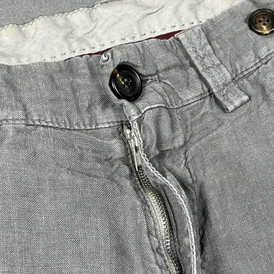 Pantalones Cortos Brunello Cucinelli Para Hombre 44 Gris Lino Carga Italia Lujo Diseñador Informal Foto 4 de 4