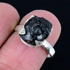 Fascinating Black Tourmaline Gemstone 925 Sterling Silver Ring Size 7 D168