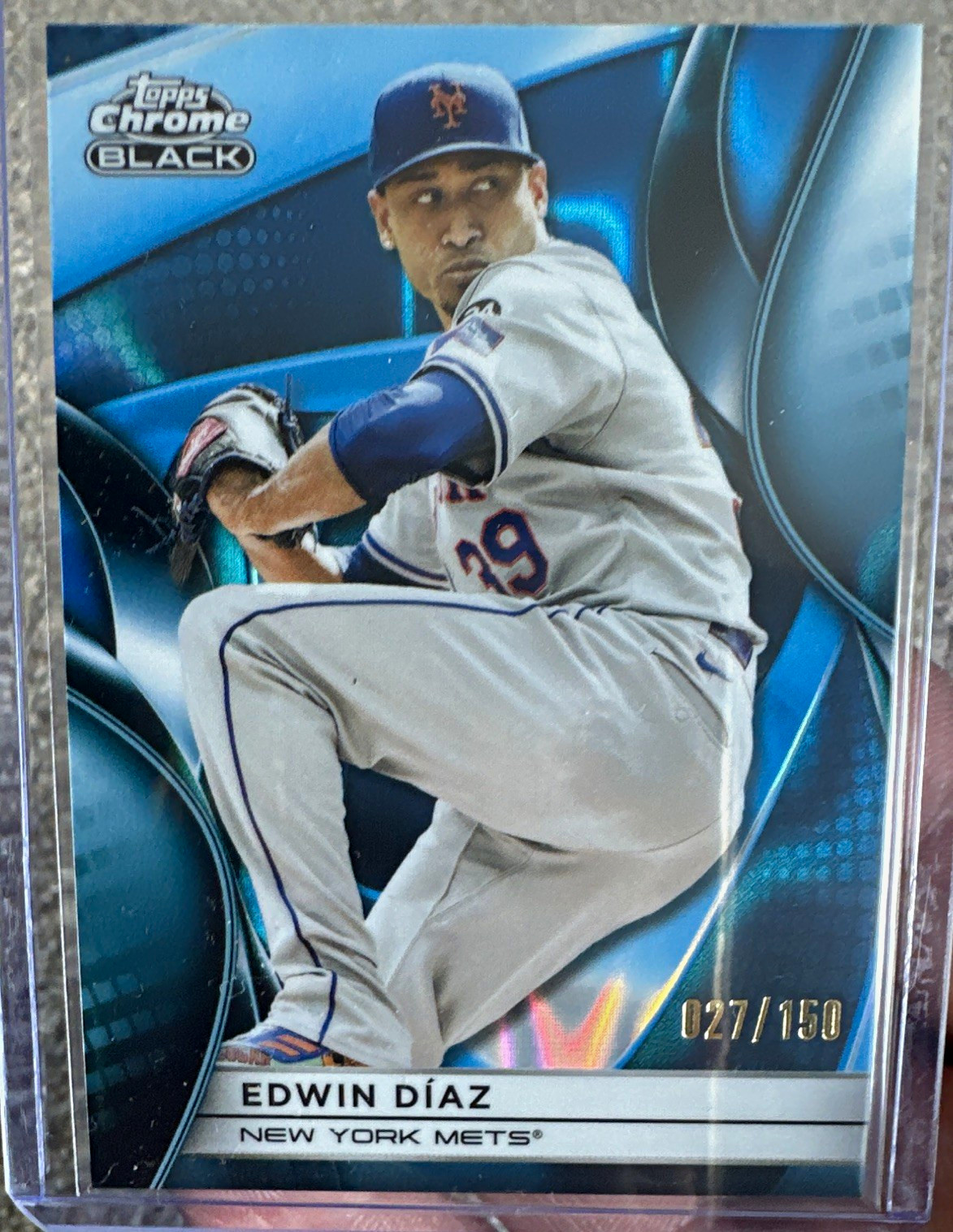 Topps 2025 Chrome Black Edwin Diaz New York Mets #63 Serial Numbered /150