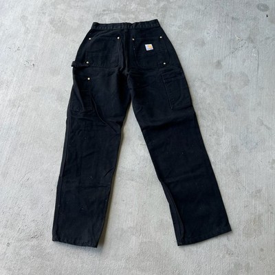 Carhartt black double knee work wear carpenter pants 28x30 | eBay