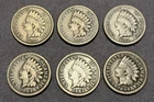 1859 - 1864 Indian Head Penny Cent Nice Copper Nickel 6 Coin Lot G-VG+