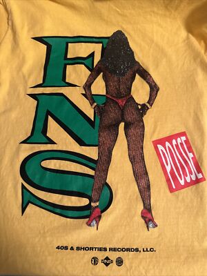Small 40s & Shorties Shirt FNS Records Yellow Forties And 2 Live Crew Posse