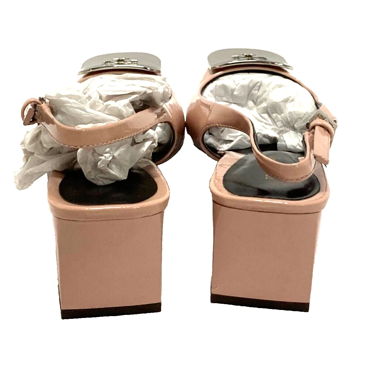 Tory Burch donna Georgia slingback tacco a pompa punta quadrata rosa mattone taglia 5 5