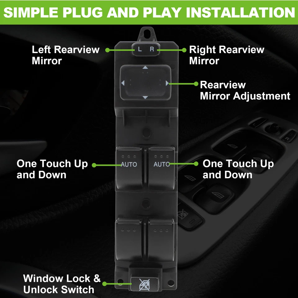 Interruptor de ventana eléctrica para Mazda CX-7 2007 2008 2009 2010 2011 2012 lado del conductor Foto 3 de 4
