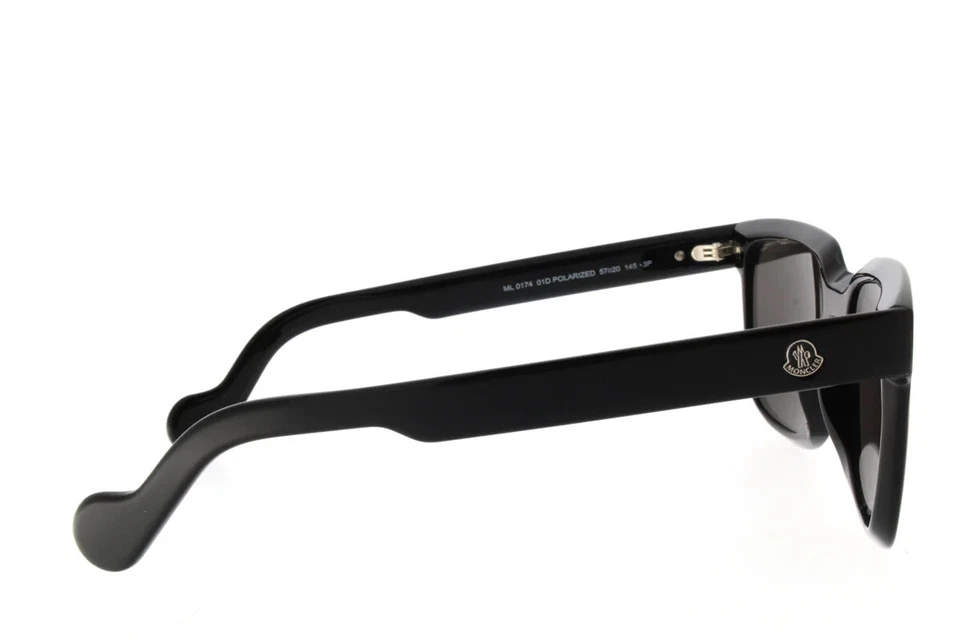 Moncler ML 0174 01D Negro Cuadrado Polarizado Plástico Gafas de sol Marco 57-20-145 ML Foto 2 de 2
