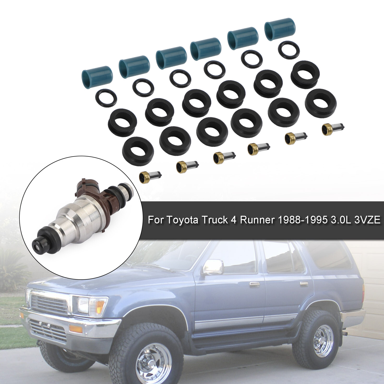 6PCS Fuel Injectors Repair Seal Rebuild Kit fit Toyota 3VZE 8895 3.0L