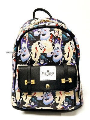 Disney Villains 11'' Backpack Purse Evil Queen Ursula Maleficent Cruella Lady Bag