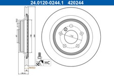 2 x ATE 24.0120-0244.1 Bremsscheibe f�r BMW,MINI