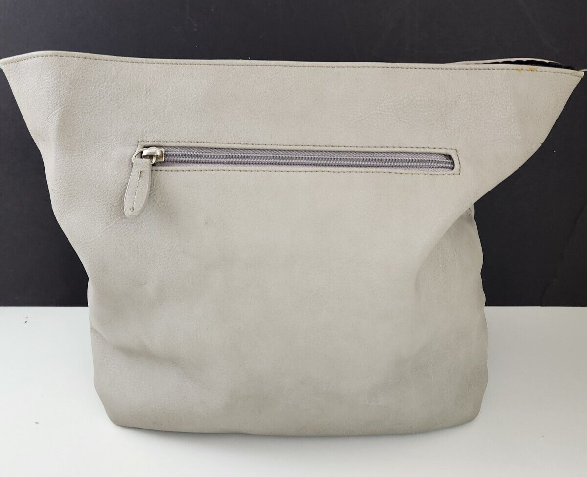 MICHE Mosaic Demi Shell Navy Seafoam Green Taupe Side Zipper Pocket