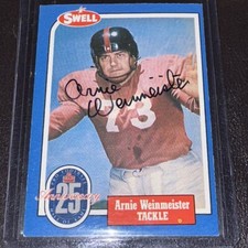 Arnie Weinmeister Autographed Signed 1988 Swell Hall of Fame On Card BAS Beckett