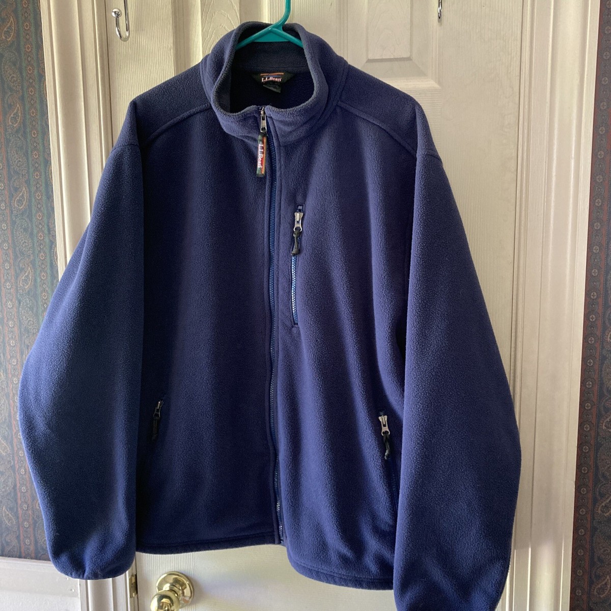 L.L. BEAN MENS FULL ZIP NAVY BLUE HEAVYWEIGHT FLEECE JACKET SZ XL 