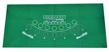 LAYOUT - NEW CASINO BACCARAT GREEN FELT LAYOUT 36"  X  72"   *