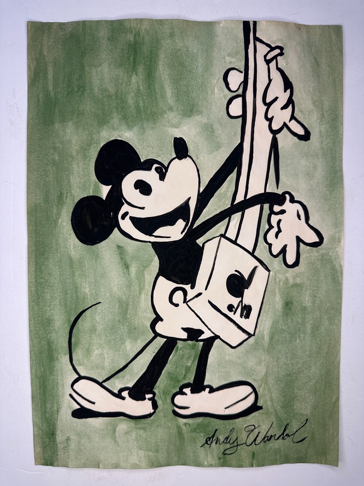 Certificado de autenticidad Andy Warhol arte antiguo vintage dibujo hecho a mano arte original