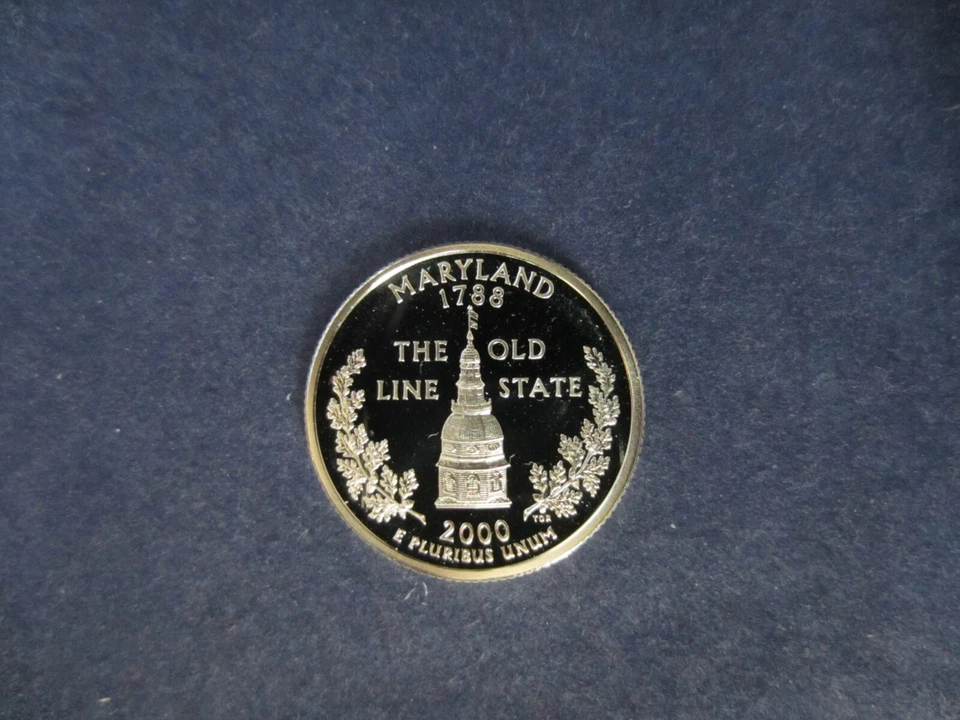 2000-S SILVER Quarter MARYLAND  Proof -CLOUDY OBVERSE RING-AS IS - Image 4 of 4