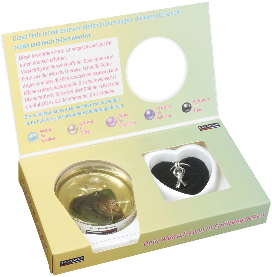 BRUBAKER Beste Freundin Wunschperle Muschel Perle m. Kette Halskette Anhänger BF - Bild 2 von 4