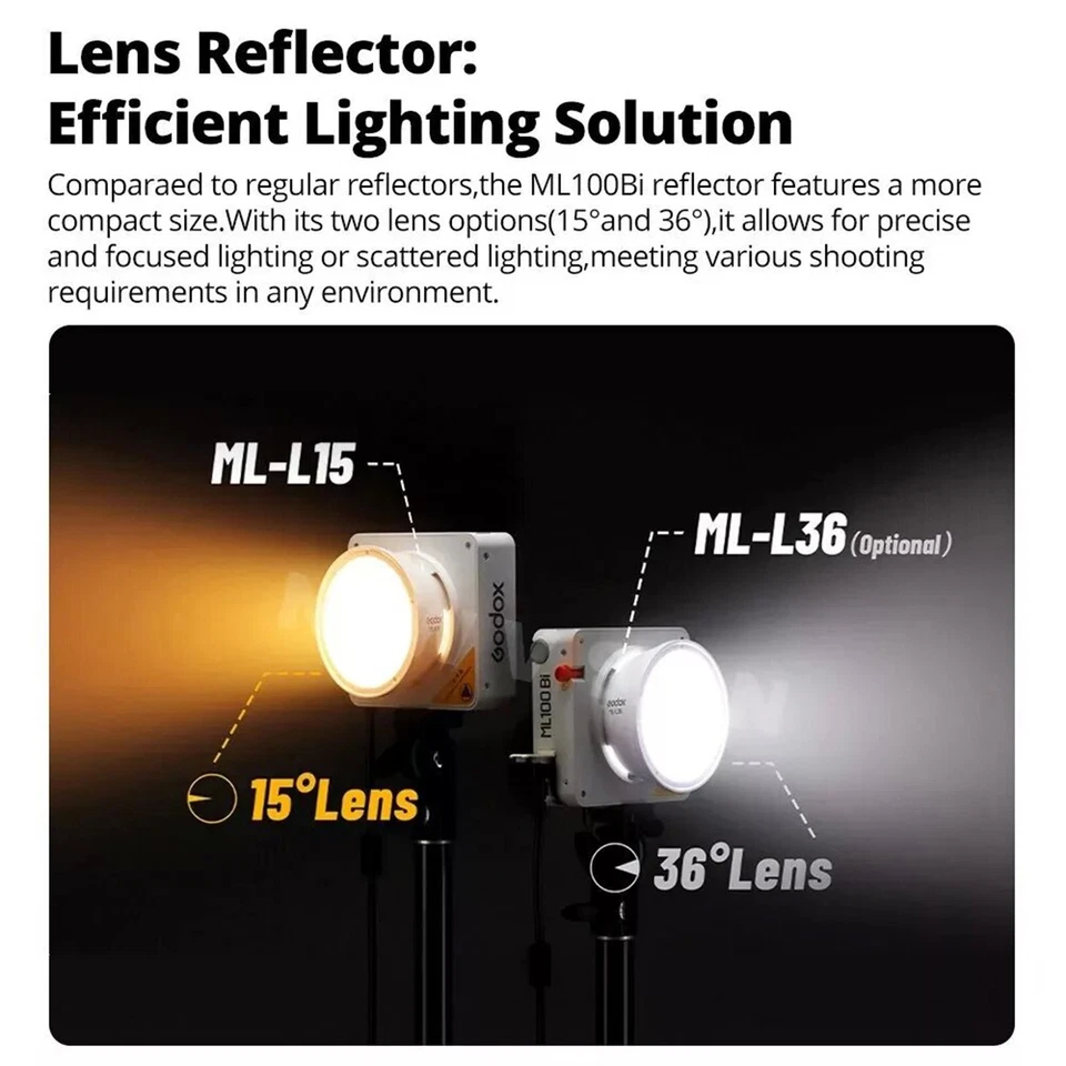 Godox ML100Bi Bi-Color Portable LED Video COB Light 2800K-6500K High Brightness - Image 3 of 4