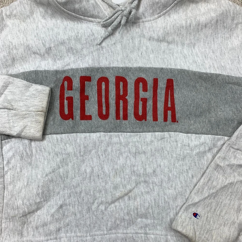 Champion Georgia Reverse Weave Crop Hooodie Womens Medium College - Image 2 of 4