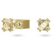 Chroma Yellow Gold Tone Plated Stud Earrings Cushion Cut New