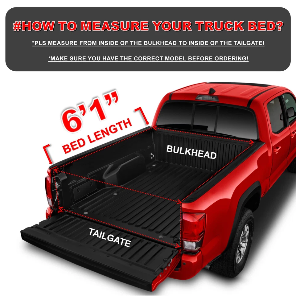 6'1" Hard Tri Fold Tonneau Cover for 06-08  Isuzu I280 I290 I370 Truck Bed Cover Foto 3 de 4