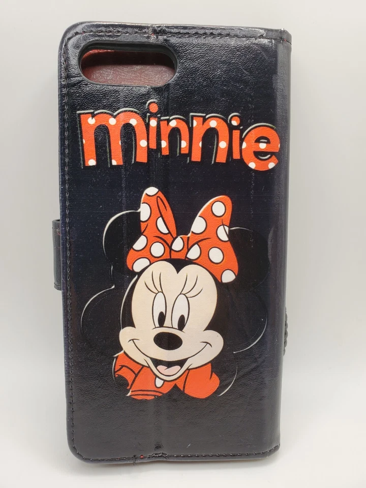Disney Parks Minnie Mouse Imitación Cuero iPhone 5 5s SE Cartera Estuche Rojo Negro RARO Foto 2 de 4