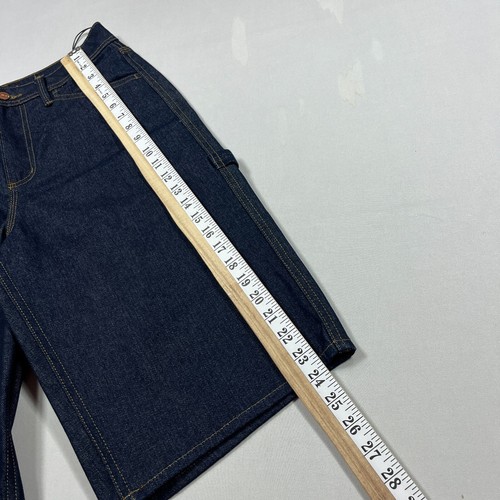 RVCA Chainmail Denim Shorts Blue Loose Long Jorts Jean Womens Tag 26 Actual W28 - Picture 13 of 16