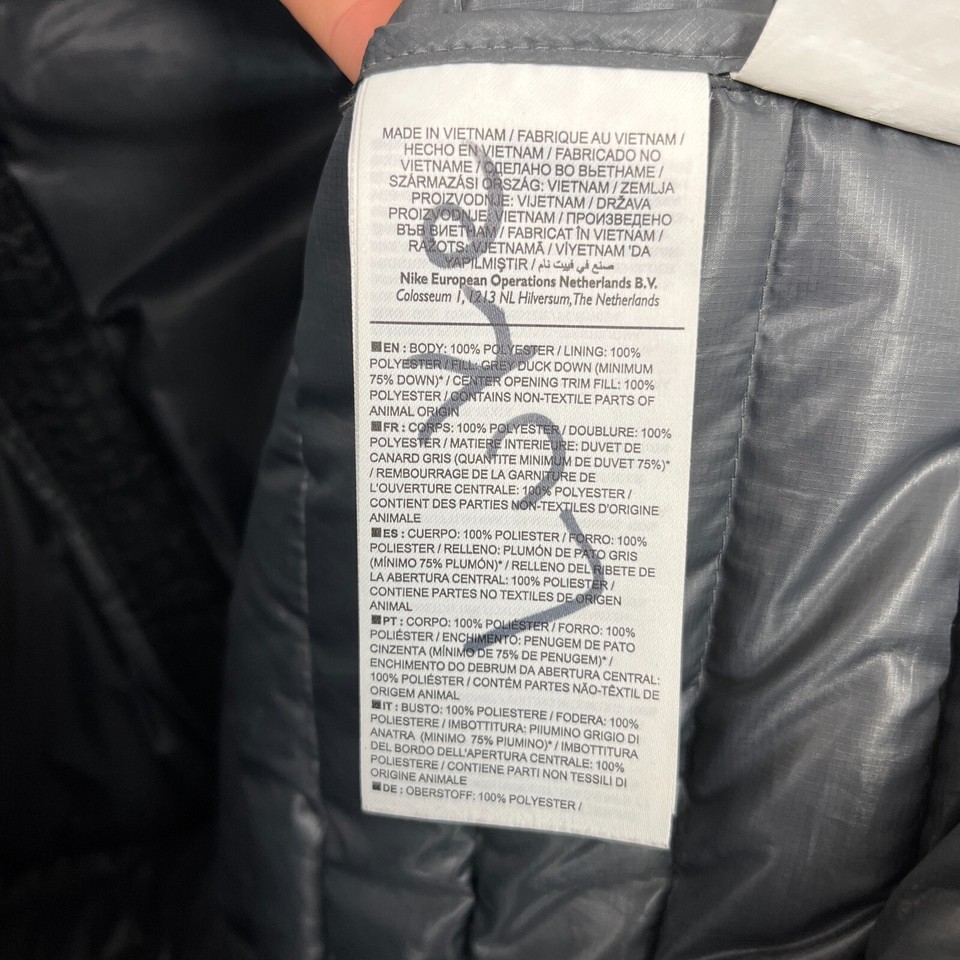 Nike Jacket Mens Small Black Guild Tech Duck Down Padded Insulated Puffer Coat eBay