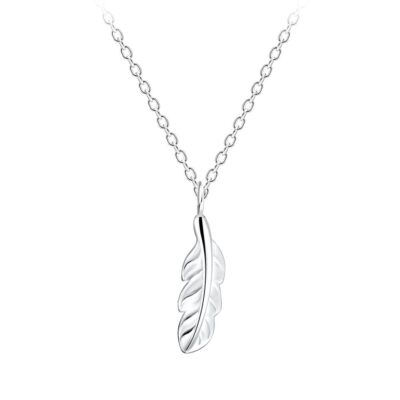 45 cm Silber Feder Halskette - 925 Sterling Silber