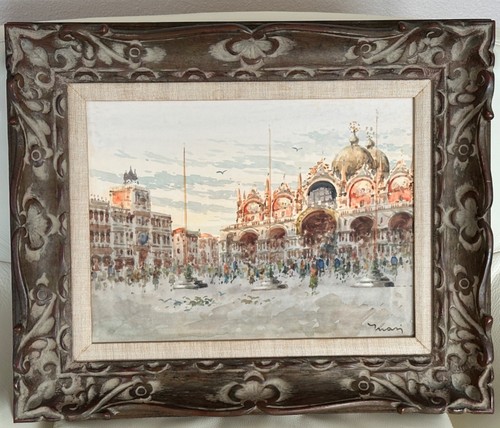 ORIGINAL VINTAGE WATERCOLOR PAINTING SIGNED FRAMED 19" X 23" X 2" - Picture 2 of 5