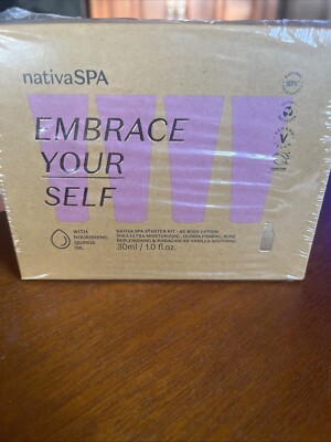 Sealed Nativa SPA Embrace Yourself Lotion Starter Kit 4 1oz Tubes Exp 10/24