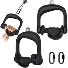 2Pcs Ergonomic Grips D Handle Cable Attachment for Home Gym - Fits Your Hand ...