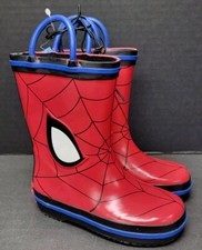 MARVEL SPIDERMAN Toddler Boy's Multi-Size RAIN BOOTS Waterproof - Brand New