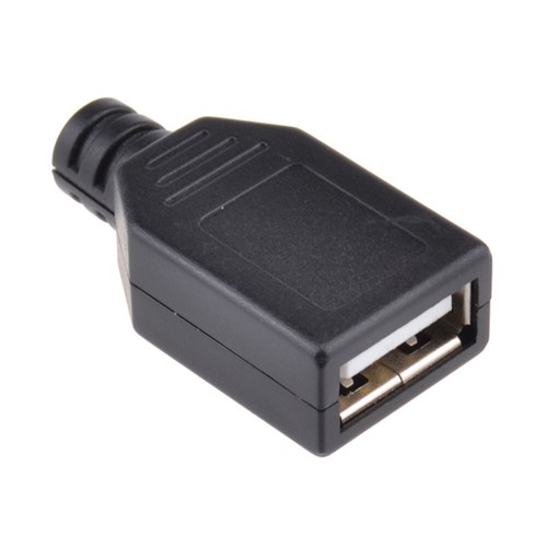 10Pcs USB2.0 Type-A Plug 4-pin female Adapter Connector jack&Black Plastic Cover - Bild 6 von 8