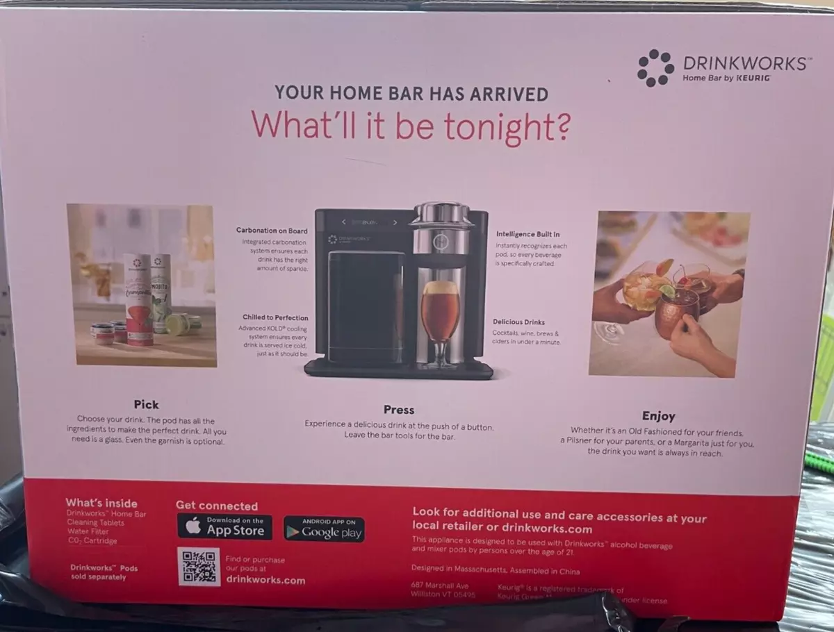 Drinkworks Home Bar By Keurig Cocktail Maker Brand SH557 NEW NO BOX