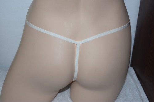 Victoria's Secret Dream Angels White Lace Peek a Boo Vstring Thong XL XLarge - Picture 9 of 12