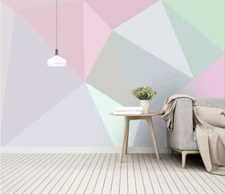 3D Triangle Graphic ZHUA41564 Wallpaper Wall Murals Removable Self-adhesive Ann