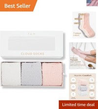 Ultimate Comfort: Cloud Socks Gift Set with Dove Grey, Blush Pink White