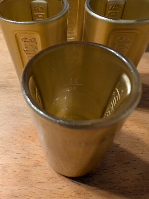 GOLD NEU  6 Stück   Shot Gläser Jägermeister 0,2 cl  GOLD  NEU